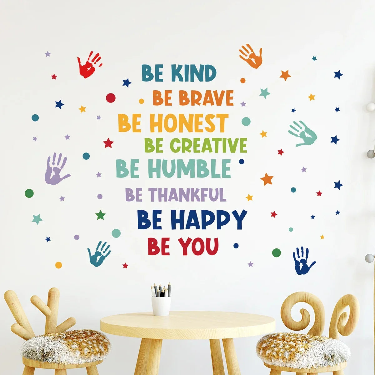 Colorful Inspirational Phrases Text Wall Stickers for Kids Room Background Wall Decals Living Room Decoration Home Decor
